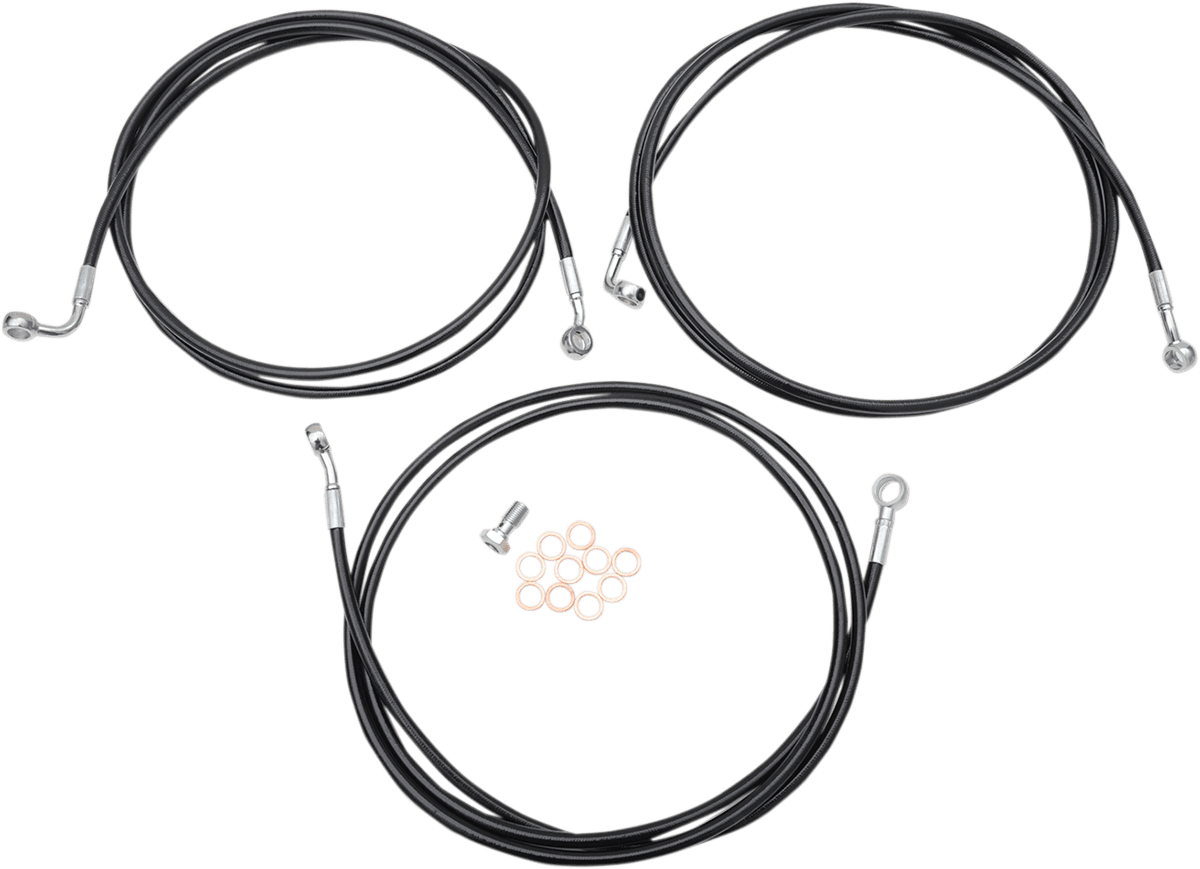 Black Braided Brake Line Kit