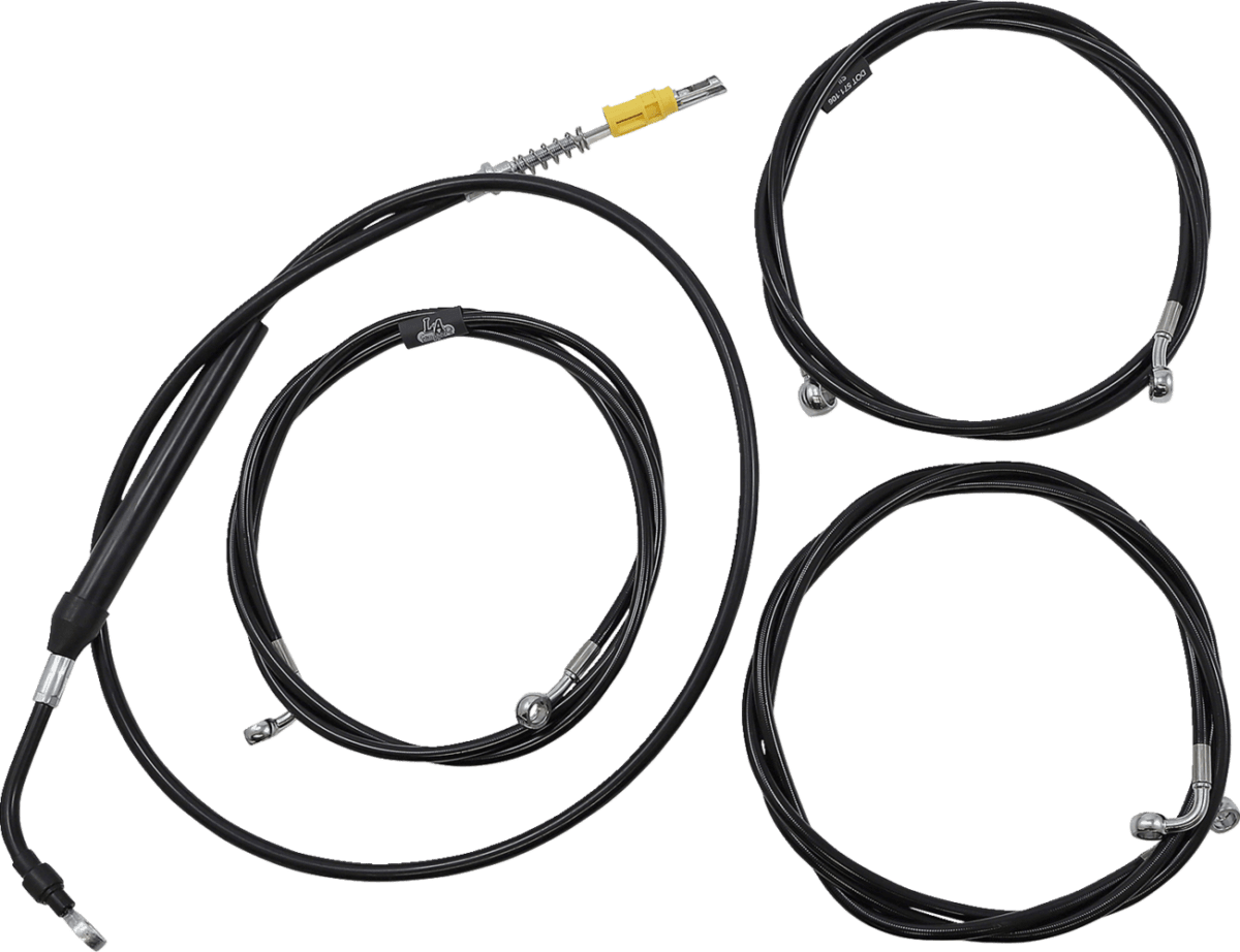 Standard Black Vinyl Braided Handlebar Cable/Brake Line Kit — Ape Hanger
