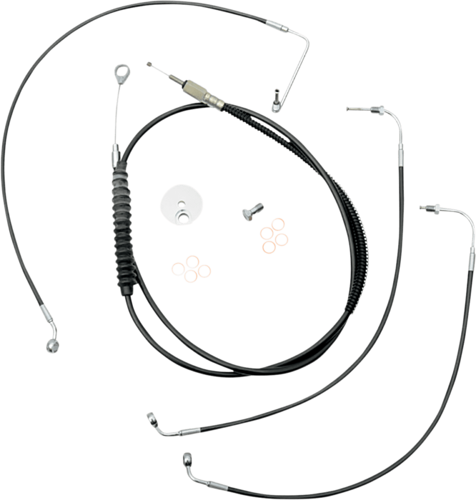 Standard Black Vinyl Braided Handlebar Cable/Brake Line Kit — Ape Hanger