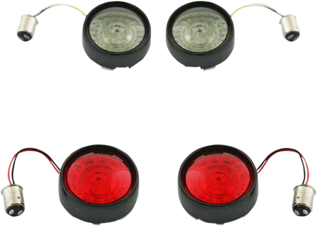 Complete Front & Rear Turn Signal Conversion Kit with Bullet Bezel Lenses