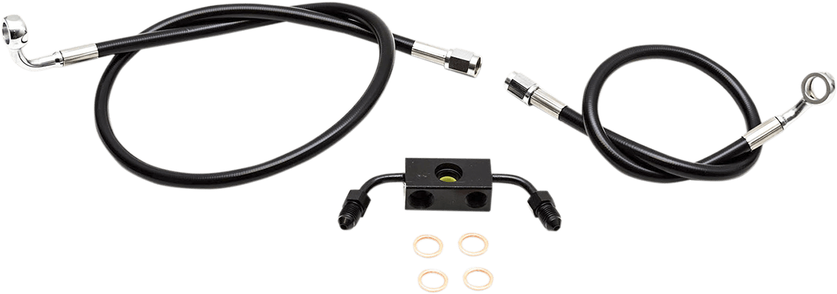 Black Braided Brake Line Kit