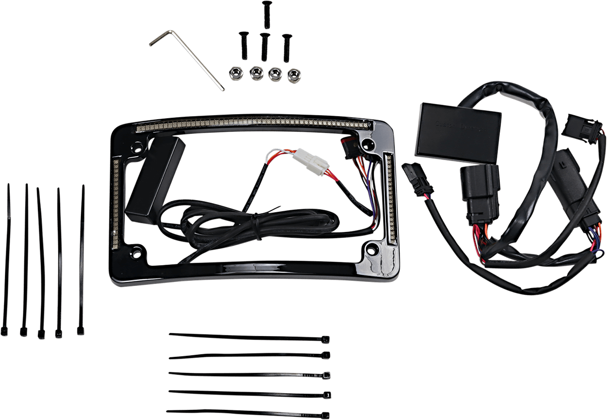 Plug & Play Run/Brake/Turn LED Radius License Plate Frame