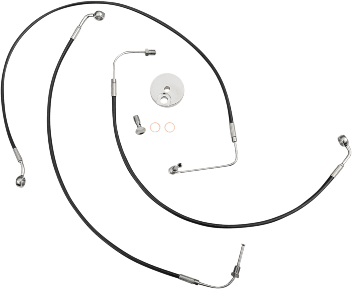 Black Braided Brake Line Kit