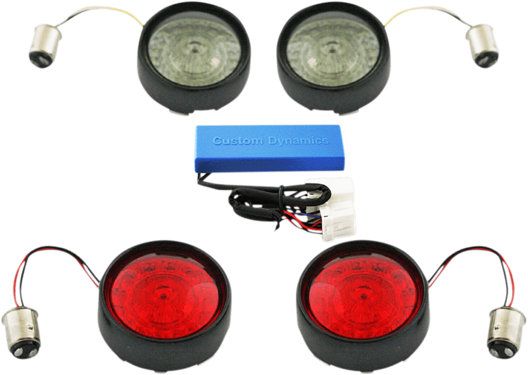 Complete Front & Rear Turn Signal Conversion Kit with Bullet Bezel Lenses