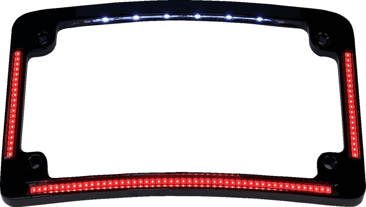 Radius License Plate Frame with Auxiliary Red LEDs and Tag Illumination