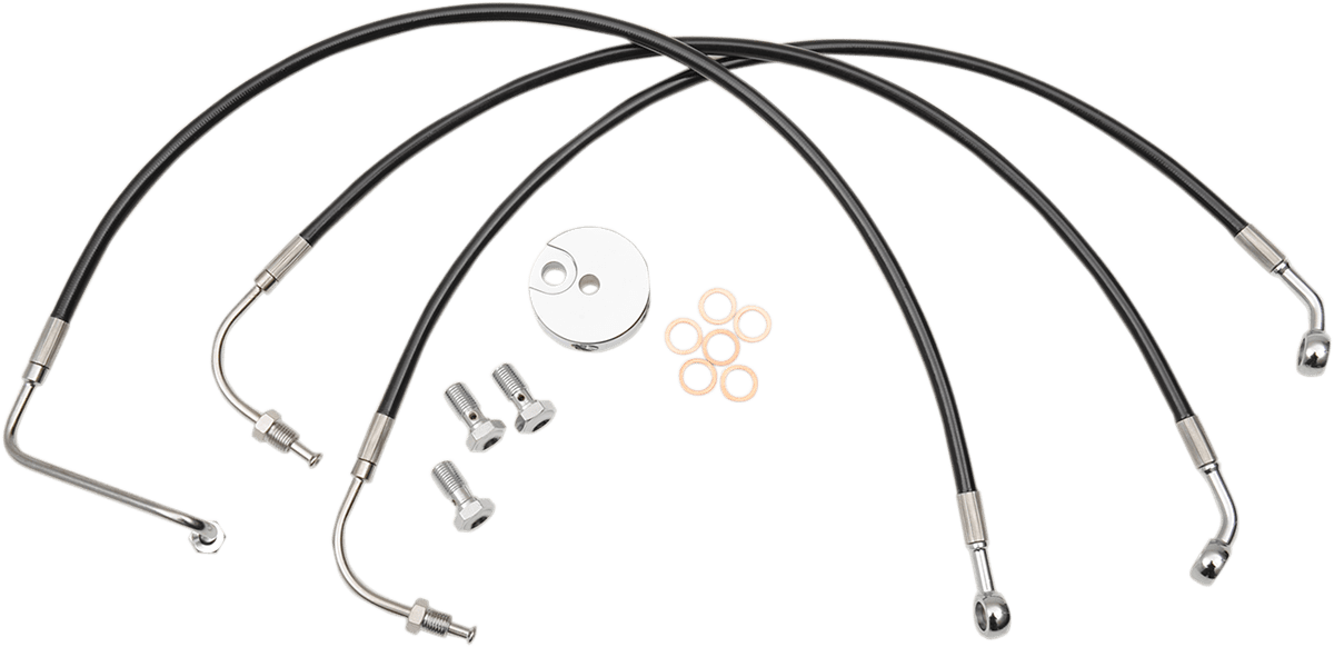 Black Braided Brake Line Kit