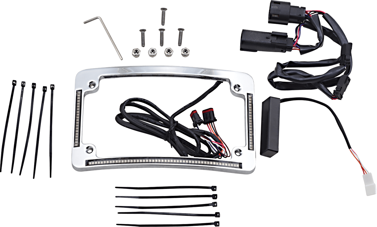 Plug & Play Run/Brake/Turn LED Radius License Plate Frame