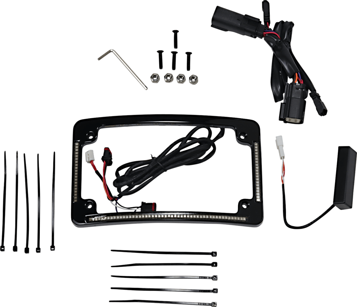 Plug & Play Run/Brake/Turn LED Radius License Plate Frame