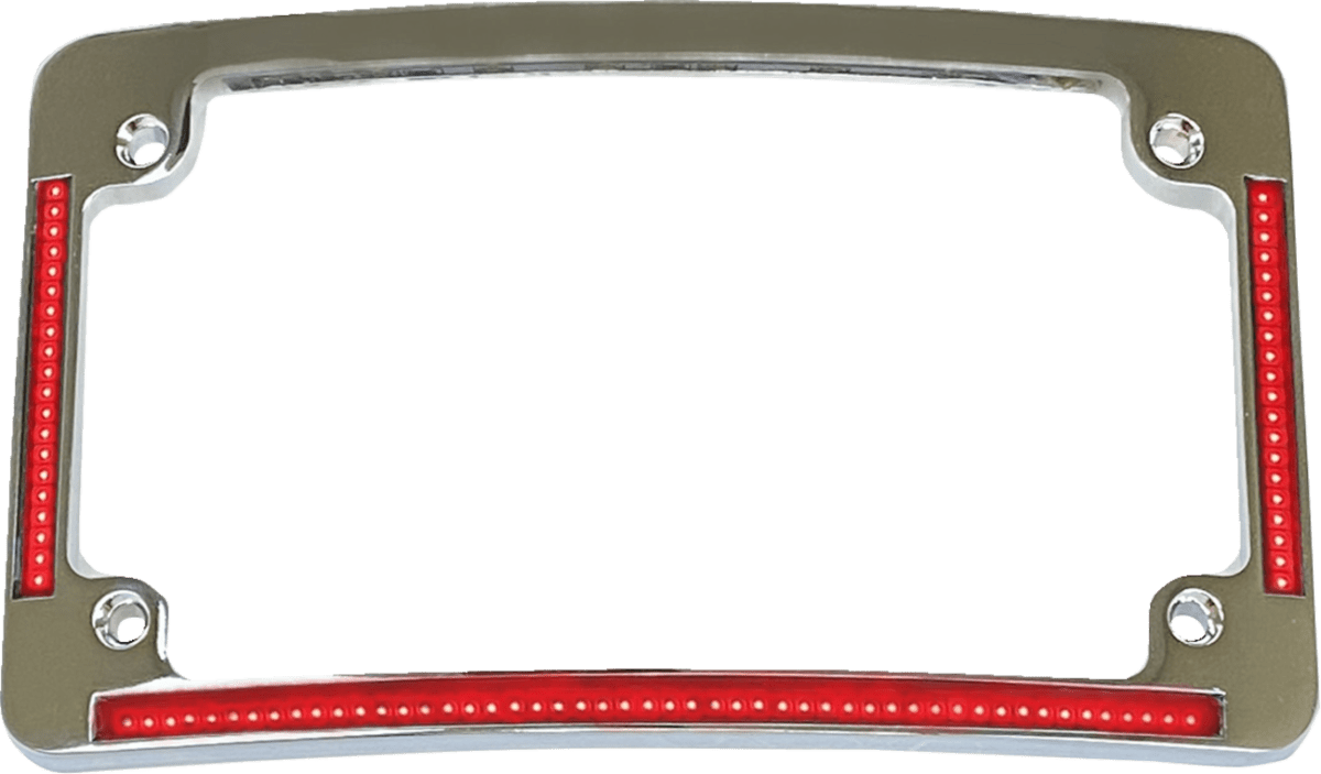 Radius License Plate Frame with Auxiliary Red LEDs and Tag Illumination