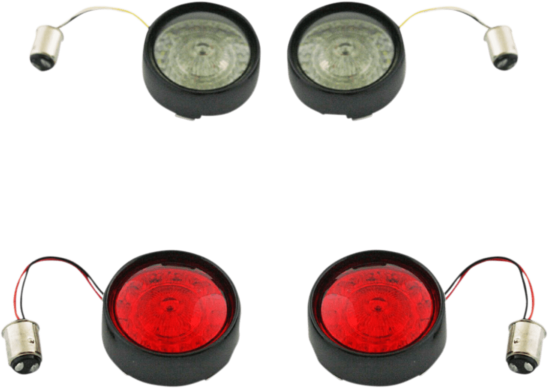 Complete Front & Rear Turn Signal Conversion Kit with Bullet Bezel Lenses