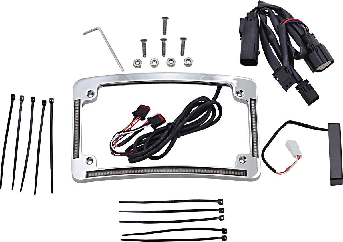 Plug & Play Run/Brake/Turn LED Radius License Plate Frame