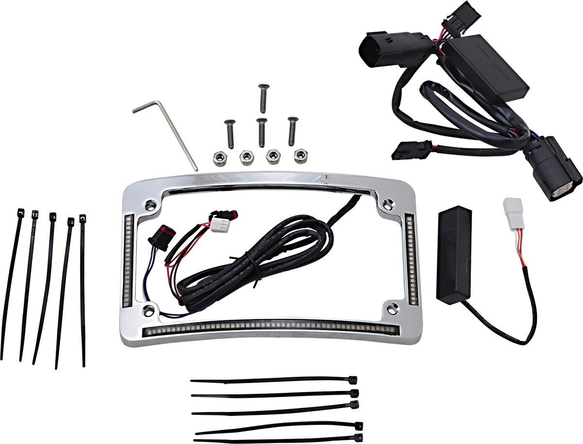 Plug & Play Run/Brake/Turn LED Radius License Plate Frame