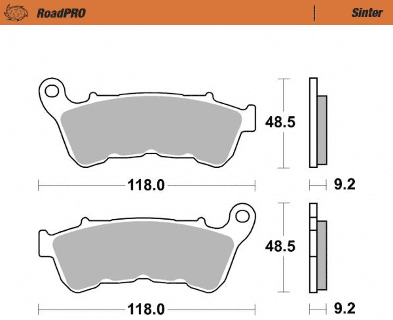 RoadPro Sintered Metal Brake Pads