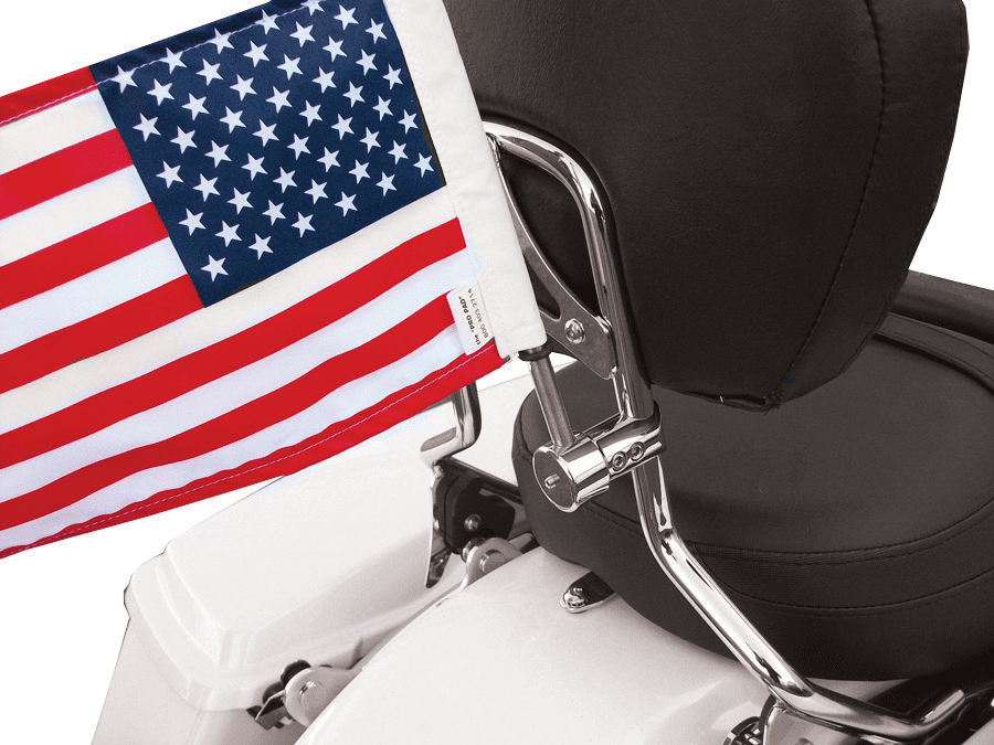 Side Mount Sissy Bar Flag Mounts with Flag