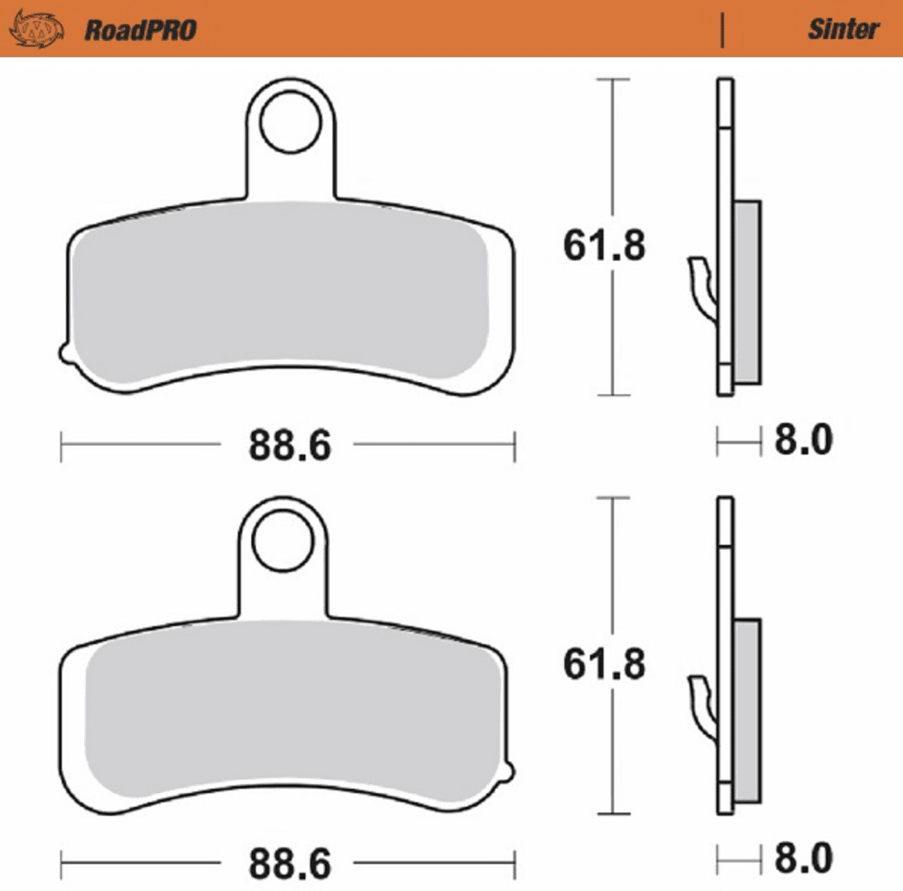 RoadPro Sintered Metal Brake Pads