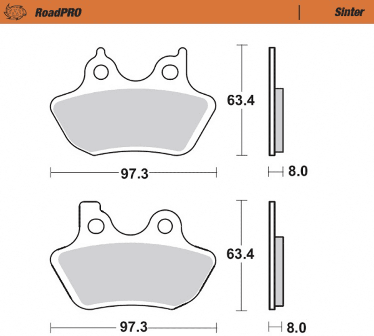 RoadPro Sintered Metal Brake Pads