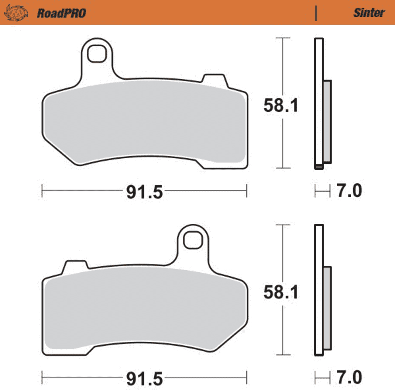 RoadPro Sintered Metal Brake Pads