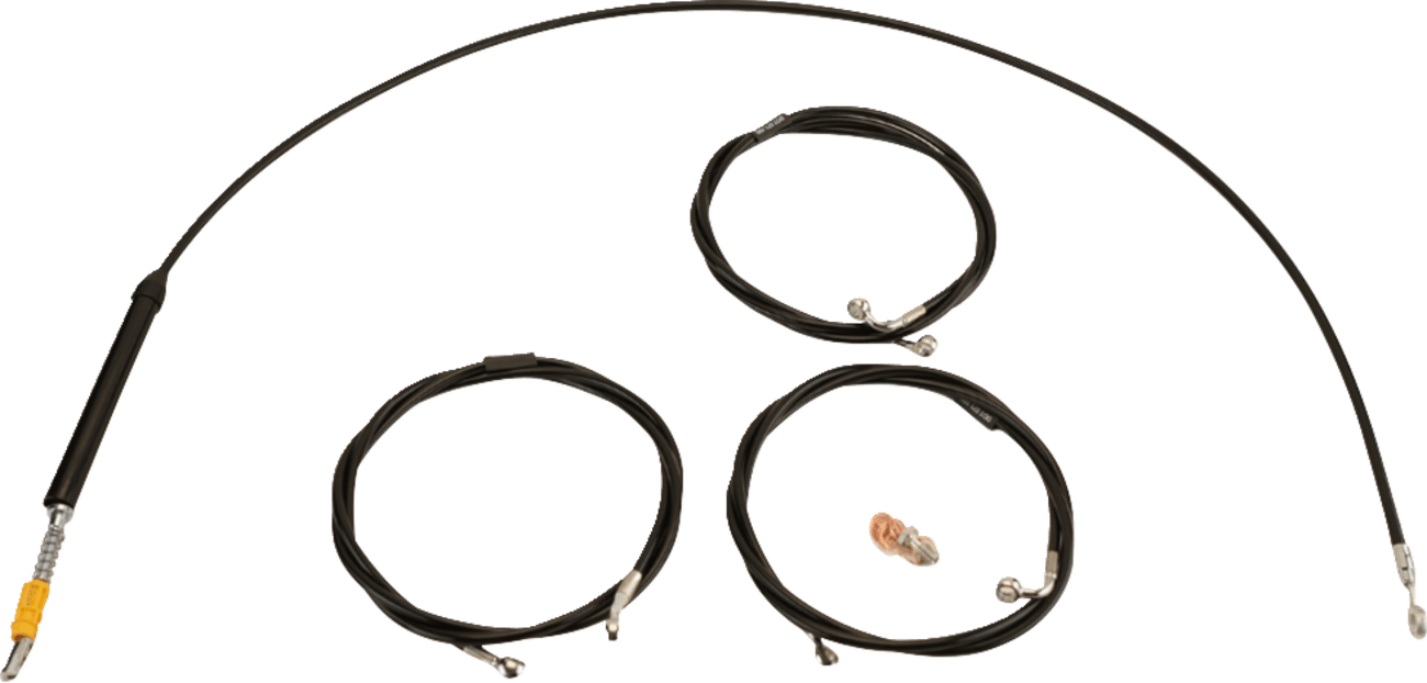 Standard Black Vinyl Braided Handlebar Cable/Brake Line Kit — Ape Hanger