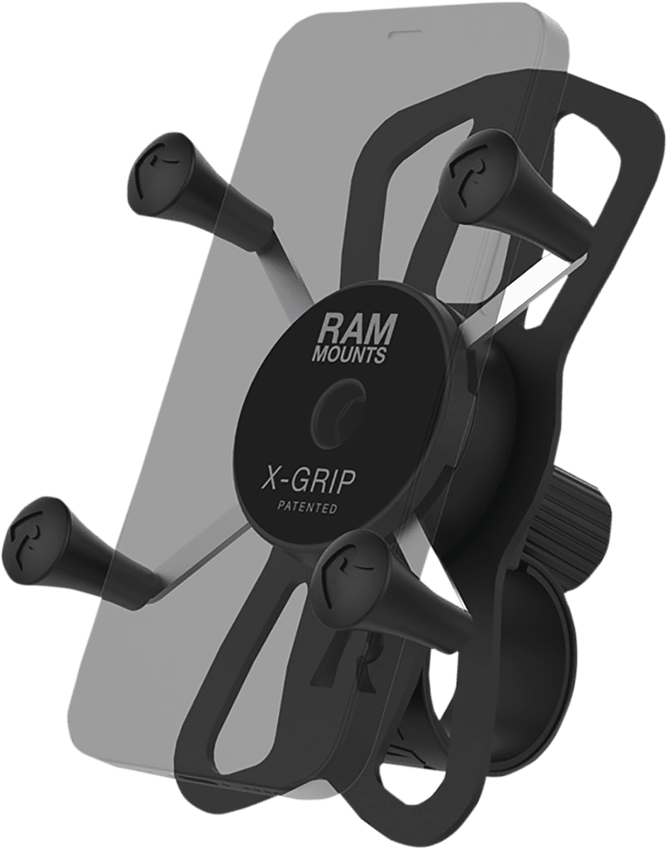 X-Grip® Phone Mount with RAM® Tough-Strap™ Handlebar Base
