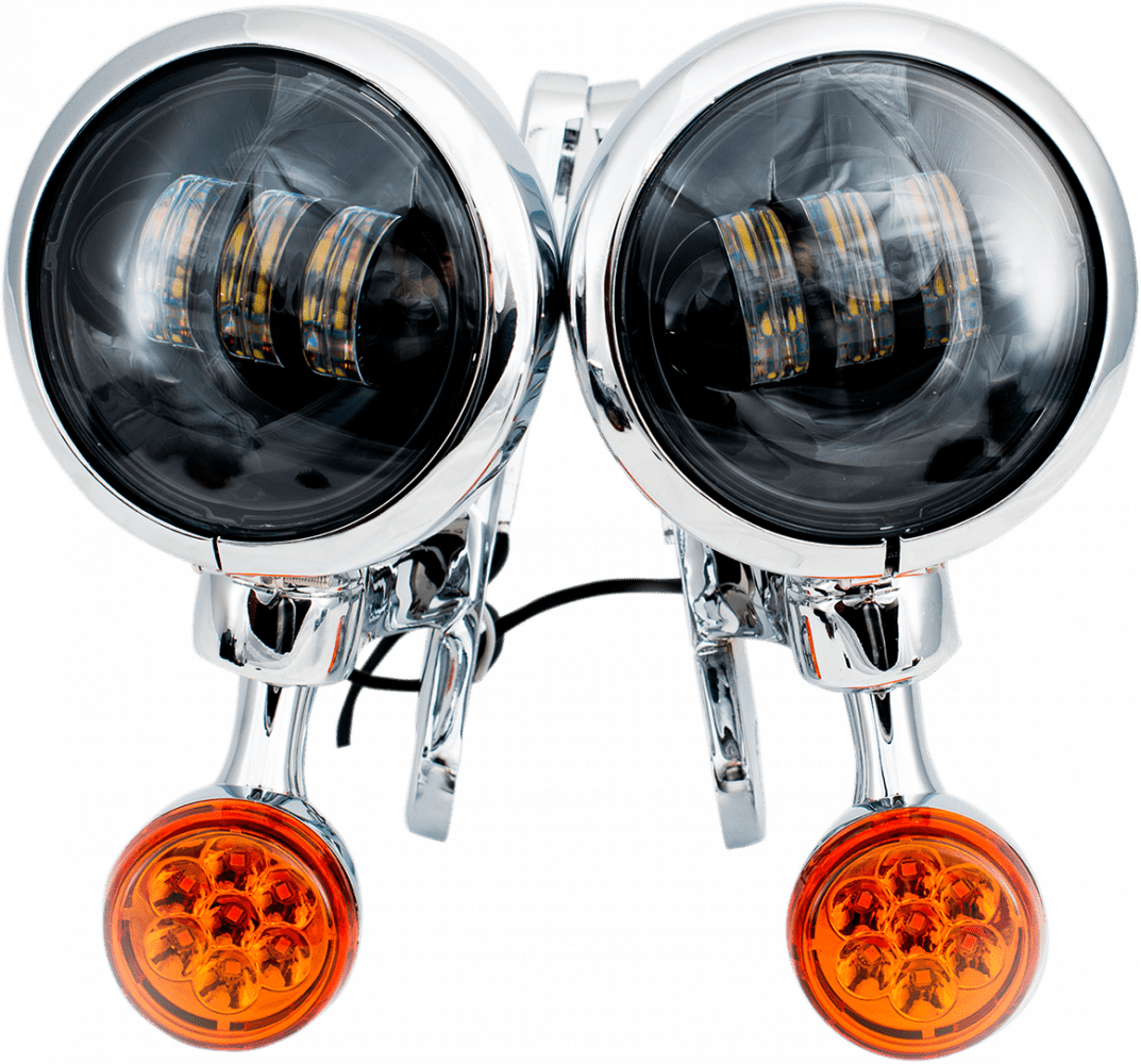 Light Brackets with LED Auxiliary Lights and Turn Signals