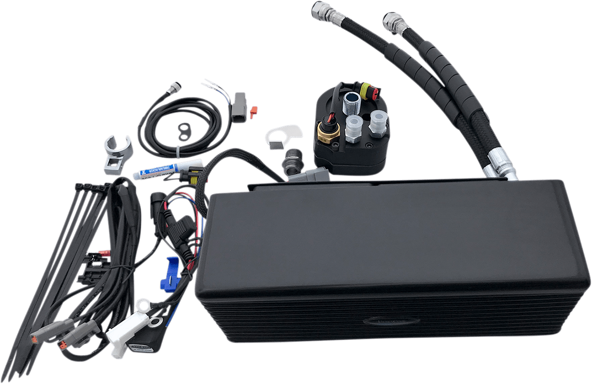 Below Regulator Mount Oil Cooler Kit with Fan for S&S T Series Engines