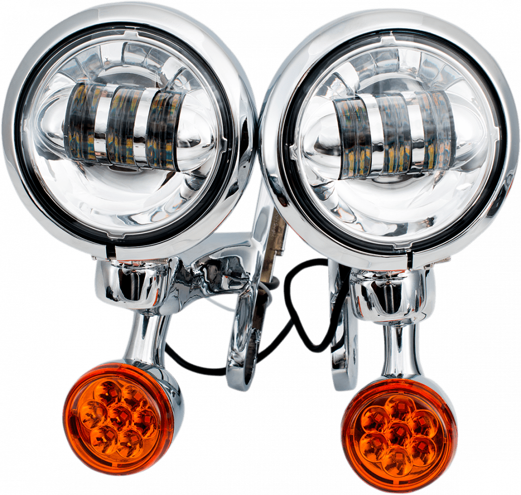 Light Brackets with LED Auxiliary Lights and Turn Signals