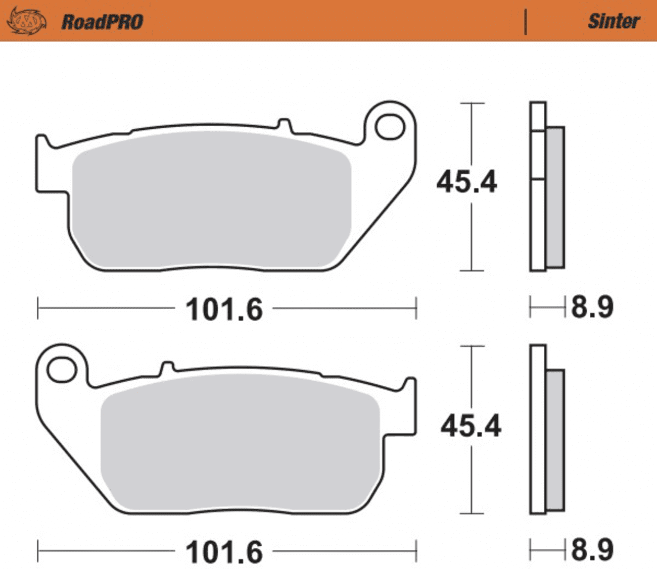 Road Pro Sintered Front Brake Pads