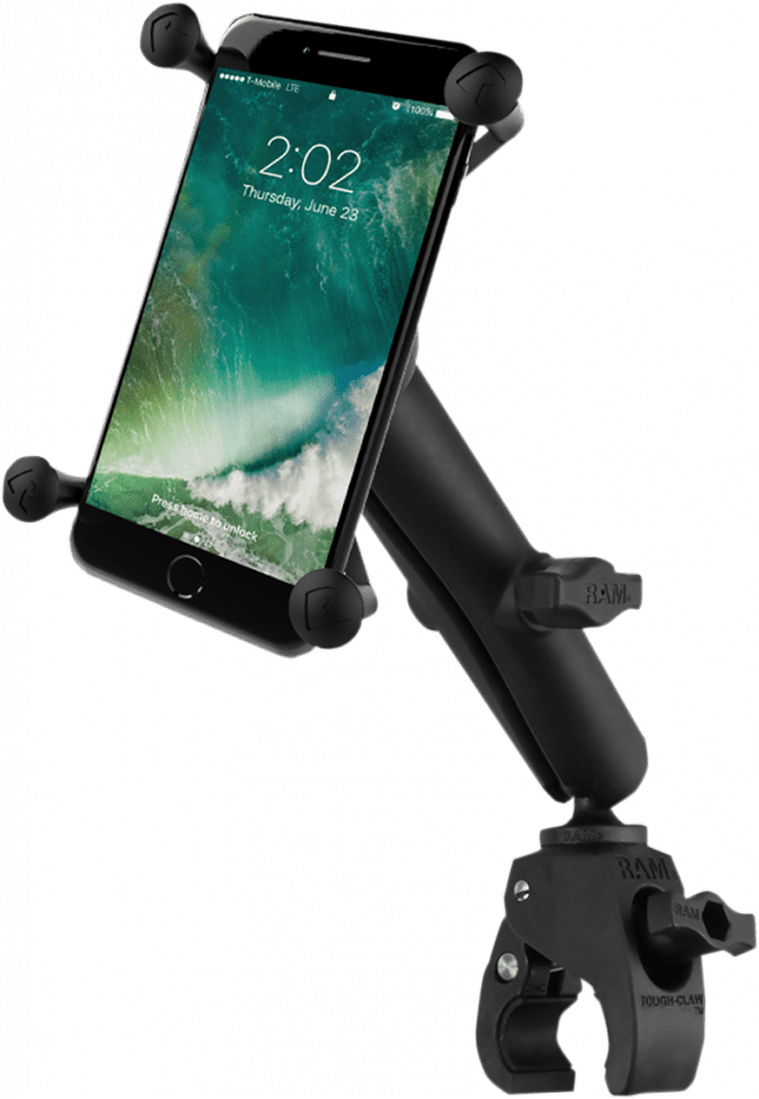 RAM® Small Tough-Claw™ Base with Long Double-Socket Arm and Universal Ram® X-Grip® Cradle