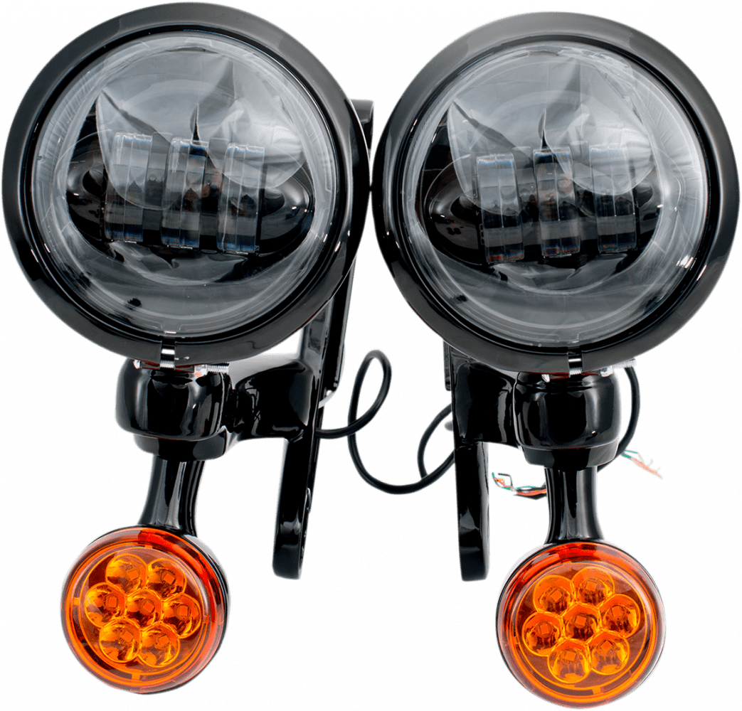 Light Brackets with LED Auxiliary Lights and Turn Signals