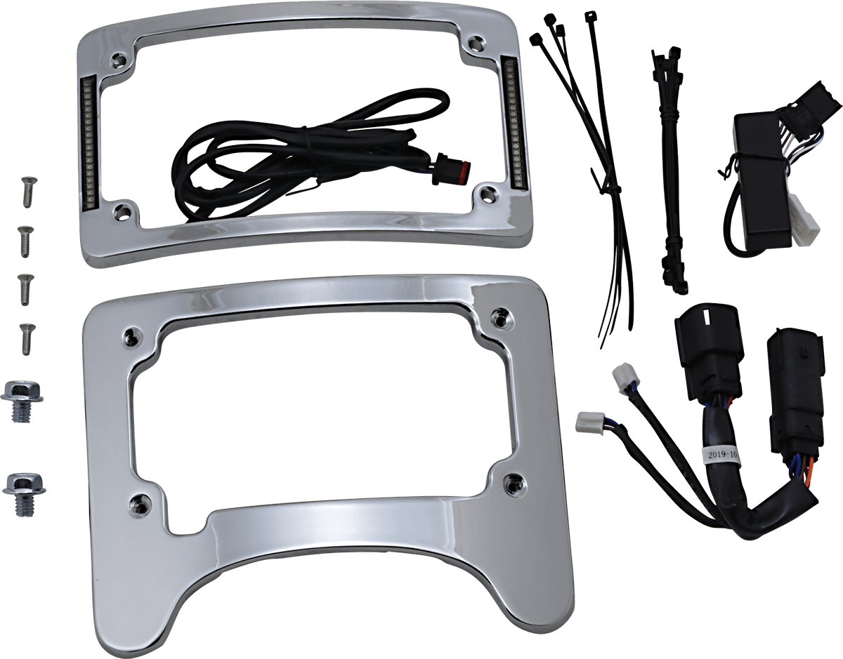 Turn Signal Eliminator with Tri Radius Illuminated Plate Frame