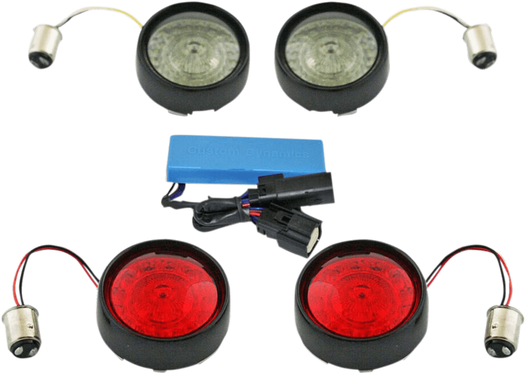 Complete Front & Rear Turn Signal Conversion Kit with Bullet Bezel Lenses
